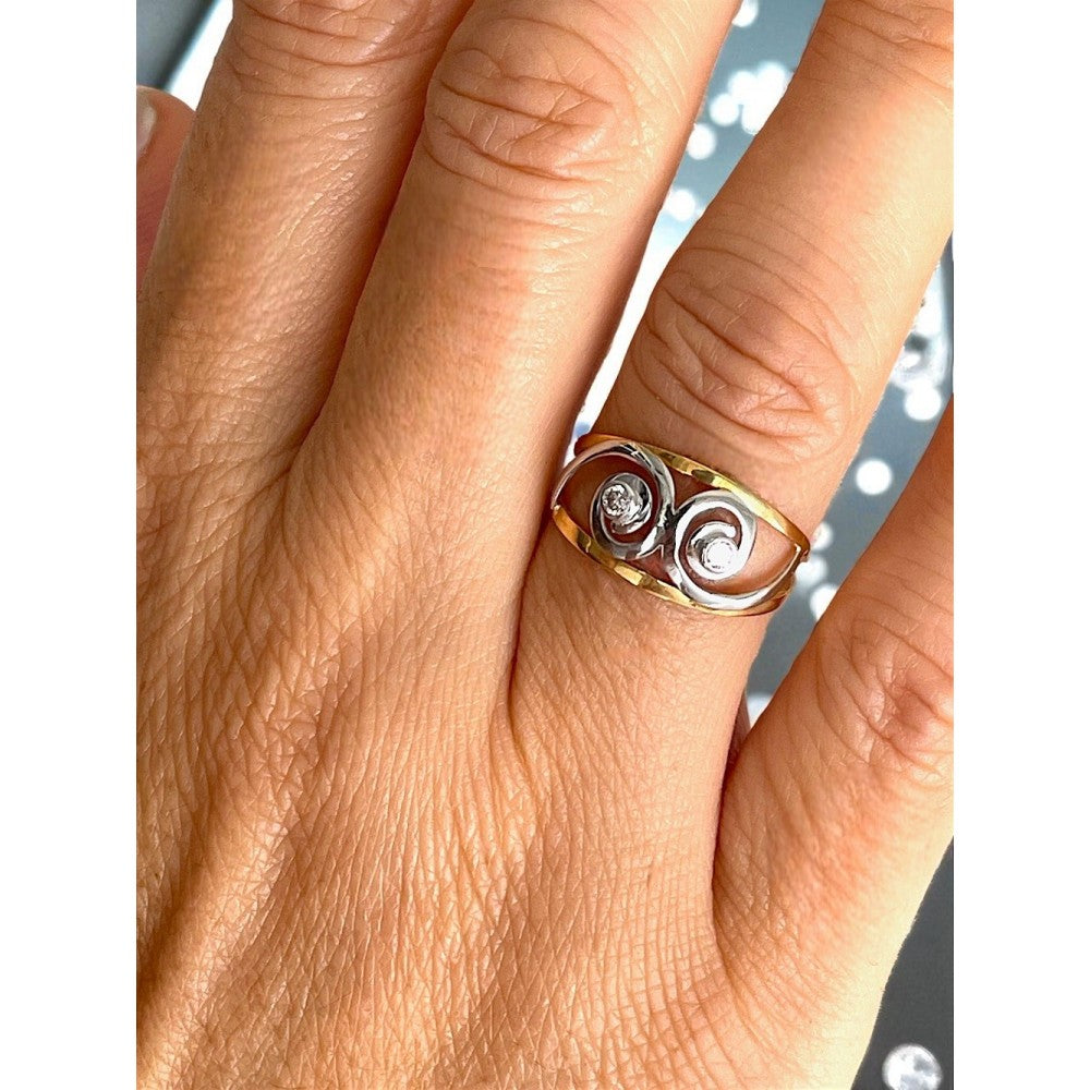 anillo espiral oro 18klt