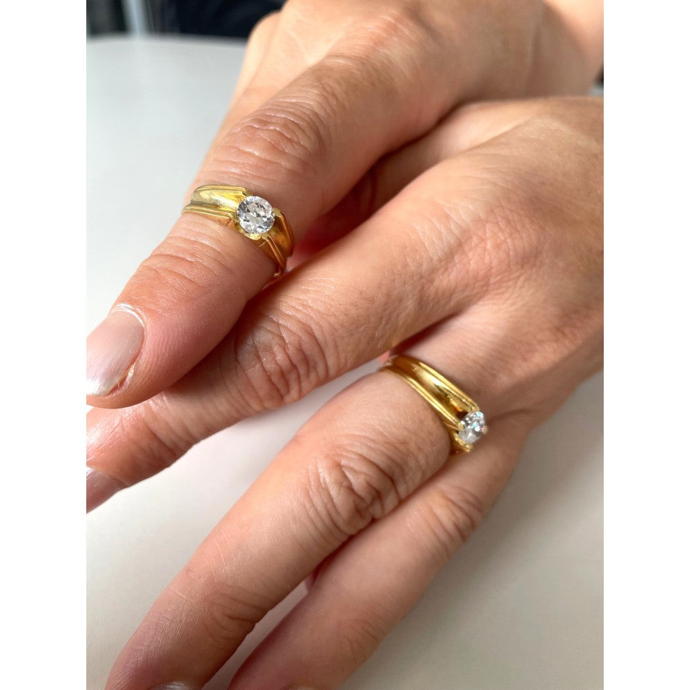 anillo solitario 18klt