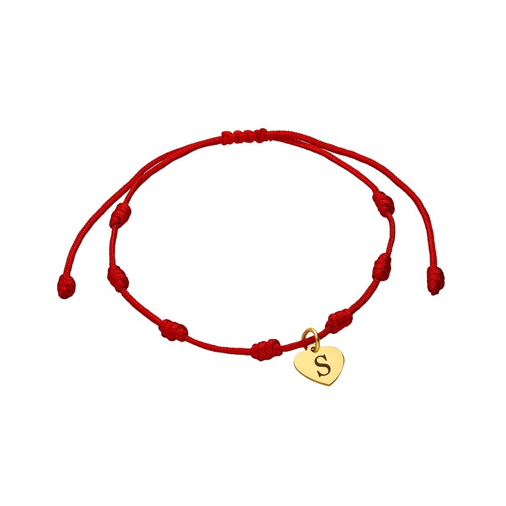 Pulsera tobillera 7 nudos con corazon de acero personalizado