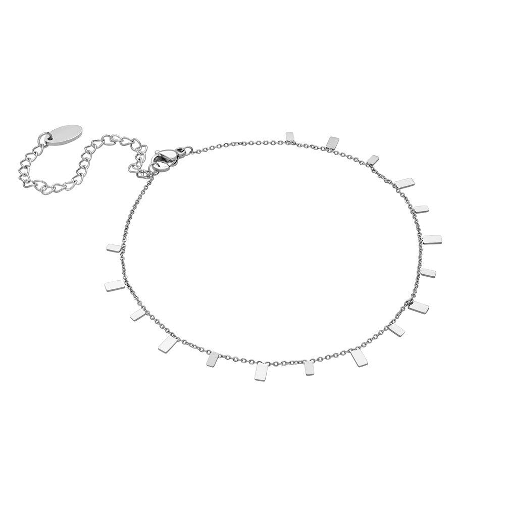 Pulsera Tobillera Tablitas plateada